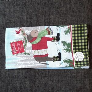 Dish Towel Kitchen Terry Moose Cardinal Design Dual Purpose Winter Holiday Gift